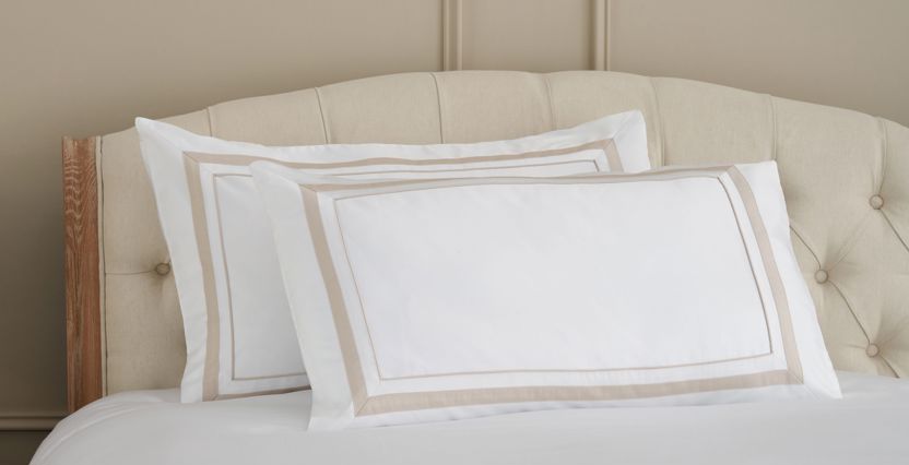 Cotton Collection Sateen Double Row Pillowcase Pair